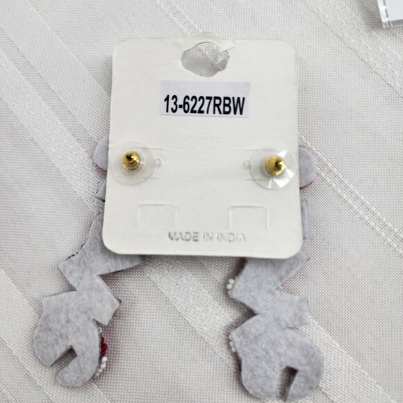 VIOLA Patriotic "Love" Seed Bead Pierced Earrings NWT - Picture 4 of 4